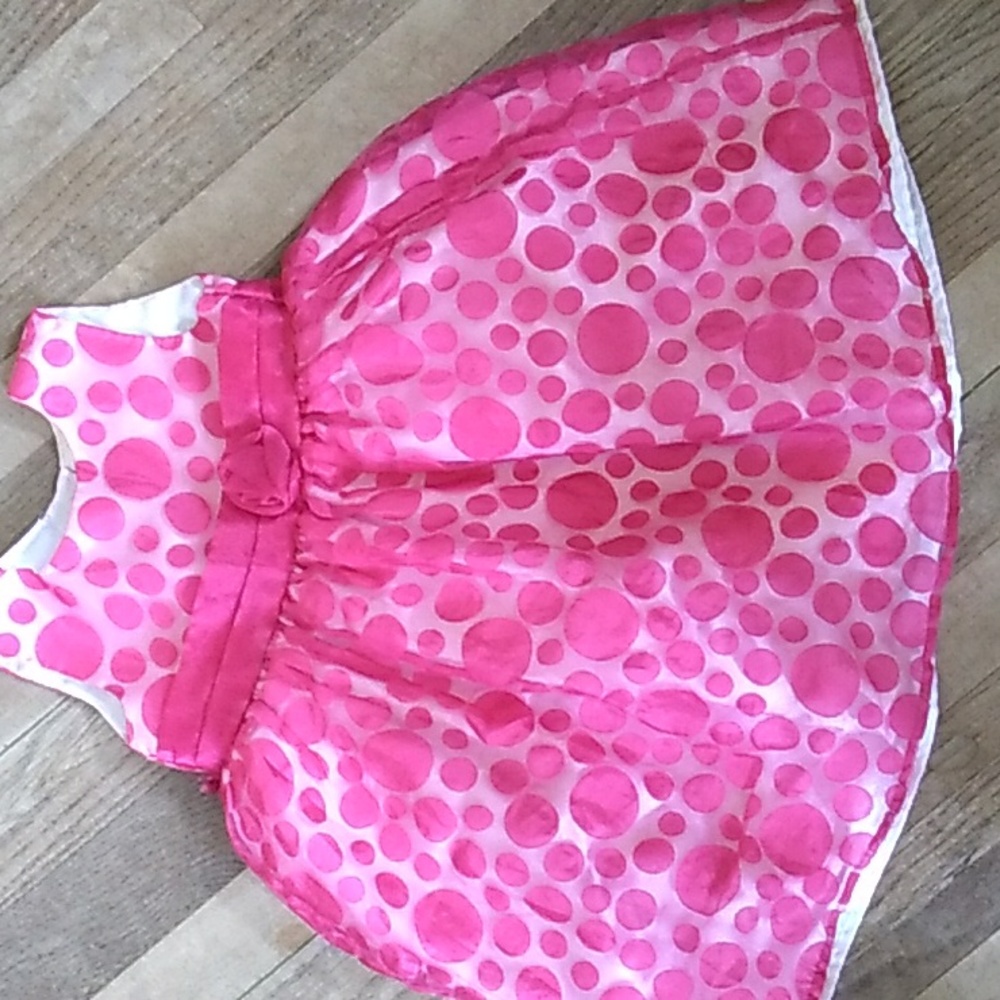 Blueberi Boulevard STUNNING PINK DOT PARTY DRESS w/BOW